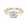 Yellow gold 1.50 CTW lab grown diamond round cut solitaire engagement ring, front view