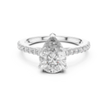 White gold 2.29 CTW lab grown diamond pear cut solitaire engagement ring, front view