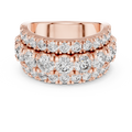 Rose gold 4.26 CTW lab grown diamond round cut wide anniversary band, front view