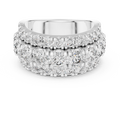 White gold 4.26 CTW lab grown diamond round cut wide anniversary band, front view