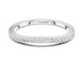 White gold 0.22 CTW lab grown diamond round cut half eternity wedding band, front view
