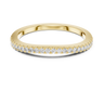 Yellow gold 0.22 CTW lab grown diamond round cut half eternity wedding band, front view