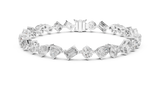 White gold 10.29 ct multi-shape diamond tennis bracelet, front view