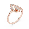 Rose gold open marquise lab grown diamond ring, side view