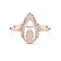 Rose gold open marquise lab grown diamond ring, angled view