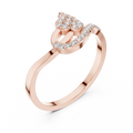 Rose gold leaf swirl lab grown diamond ring, side view