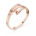 Rose gold two stone open wrap lab grown diamond ring, side view