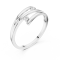 White gold two stone open wrap lab grown diamond ring, side view