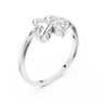White gold interlocking hearts lab grown diamond ring, side view