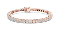 Rose gold 11.10 ct round diamond tennis bracelet, front view