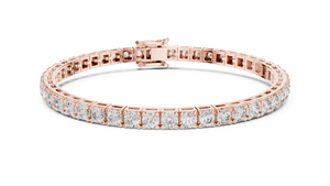 Rose gold 11.10 ct round diamond tennis bracelet, front view