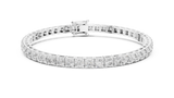 White gold 11.10 ct round diamond tennis bracelet, front view