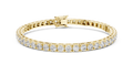 Yellow gold 11.10 ct round diamond tennis bracelet, front view