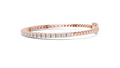 Rose gold diamond half tennis bracelet, side view
