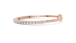 Rose gold diamond half tennis bracelet, side view
