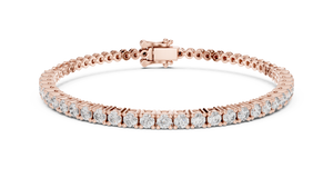 Rose gold 1.95 ct diamond half tennis bracelet, front view