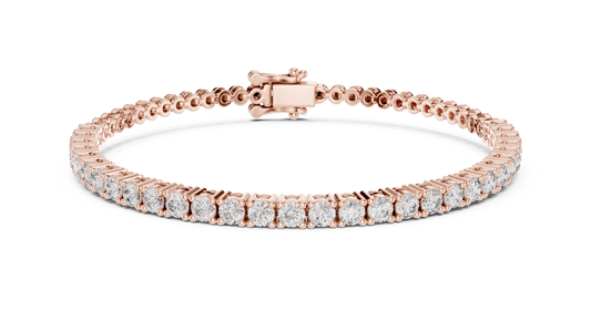 Rose gold 1.95 ct diamond half tennis bracelet, front view