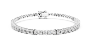 White gold 1.95 ct diamond half tennis bracelet, front view