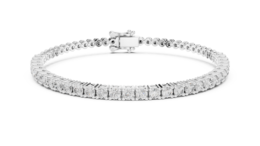 White gold 1.95 ct diamond half tennis bracelet, front view