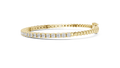 Yellow gold diamond half tennis bracelet, side view
