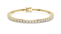 Yellow gold 1.95 ct diamond half tennis bracelet, front view