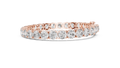 Rose gold round diamond tennis bracelet, side view