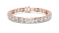 Rose gold 24.65 ct round diamond tennis bracelet, front view