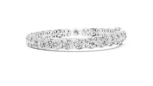 White gold round diamond tennis bracelet, side view