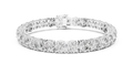 White gold 24.65 ct round diamond tennis bracelet, front view