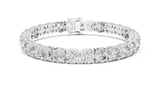 White gold 24.65 ct round diamond tennis bracelet, front view