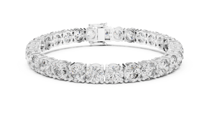 White gold 24.65 ct round diamond tennis bracelet, front view