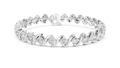 White gold 6.46 ct S-link diamond tennis bracelet, front view