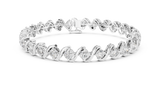 White gold 6.46 ct S-link diamond tennis bracelet, front view