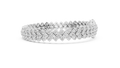 White gold three-row diamond tennis bracelet, side view