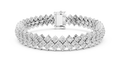 White gold 6.00 ct three-row diamond tennis bracelet, front view