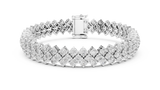 White gold 6.00 ct three-row diamond tennis bracelet, front view