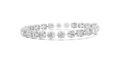 White gold round diamond tennis bracelet, side view