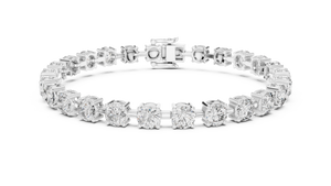 White gold 10.50 ct round diamond tennis bracelet, front view