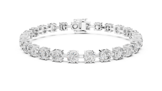 White gold 10.50 ct round diamond tennis bracelet, front view