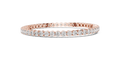 Rose gold round diamond tennis bracelet, side view