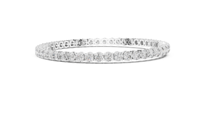 White gold round diamond tennis bracelet, side view