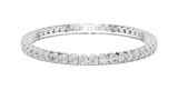 White gold 7.01 ct round diamond tennis bracelet, front view