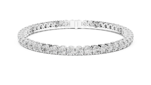 White gold 7.01 ct round diamond tennis bracelet, front view