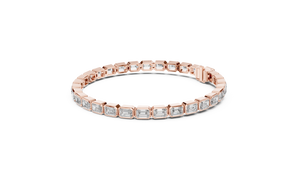 Emerald-cut lab-grown diamond eternity tennis bracelet in rose gold
