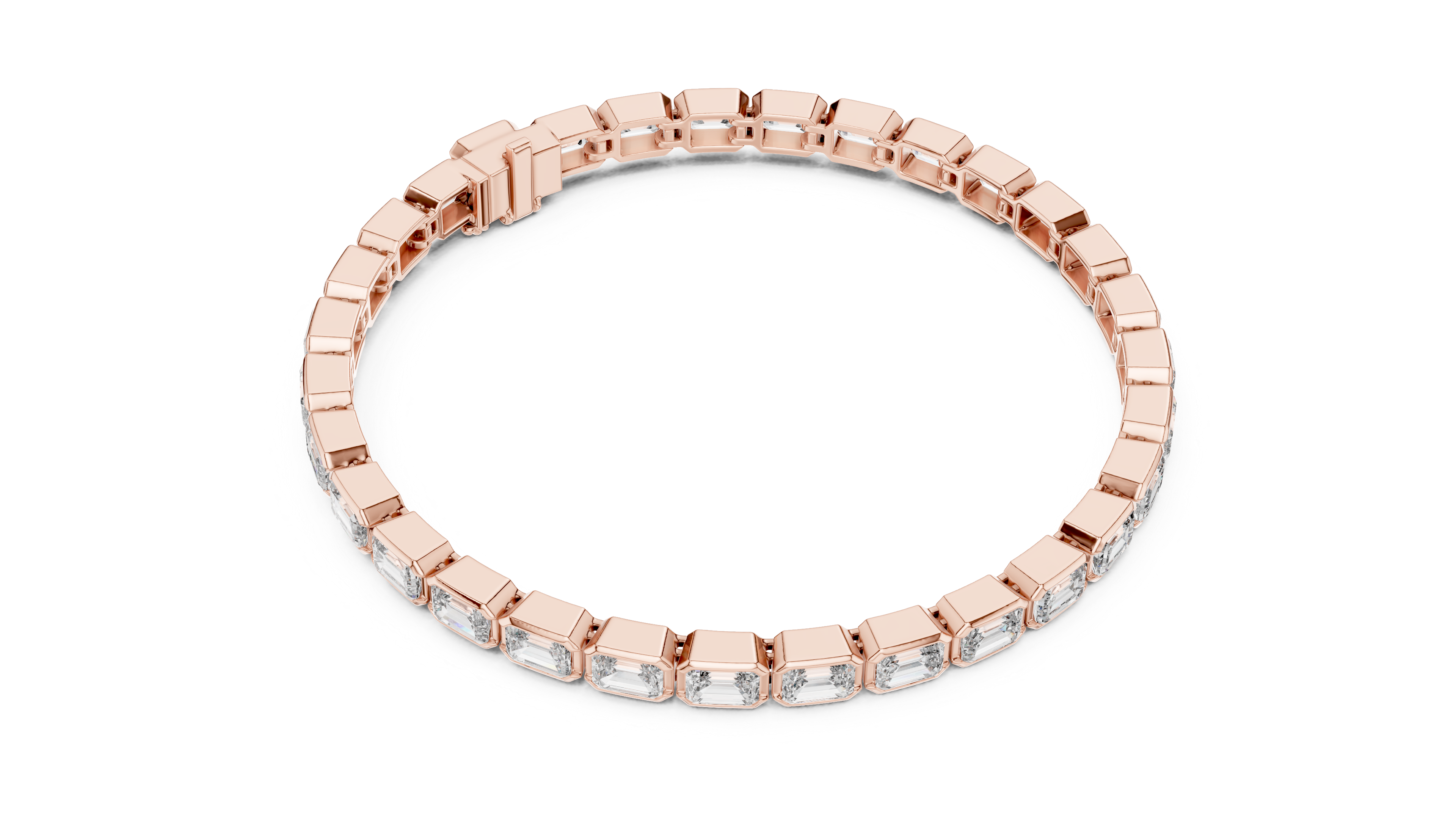 Emerald-Cut Lab Diamond Eternity Bracelet