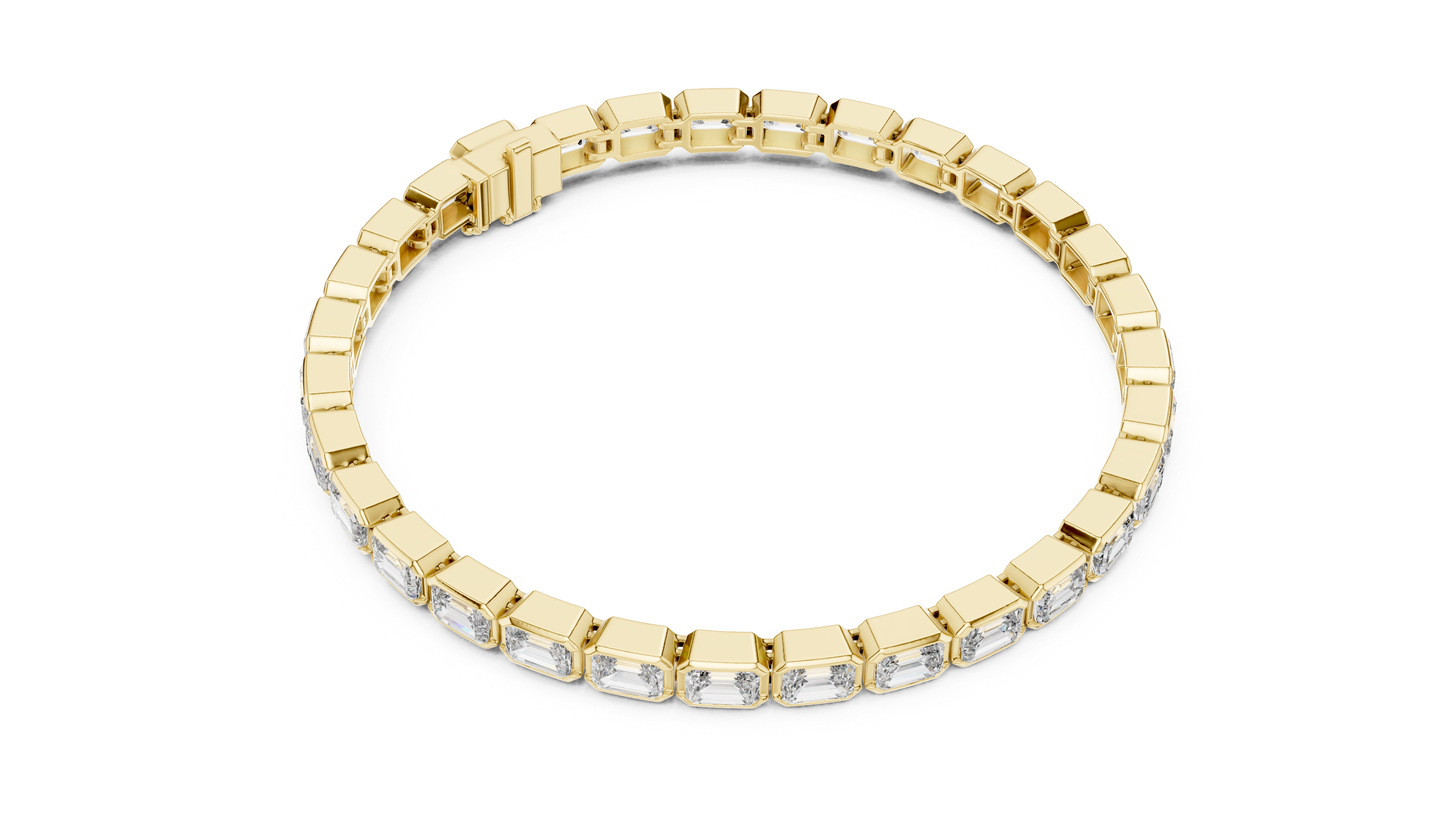 Emerald-Cut Lab Diamond Eternity Bracelet