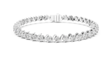 White gold 3.60 ct S-link round diamond tennis bracelet, front view