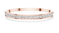 Rose gold 3.47 ct channel set diamond bangle bracelet, front view