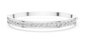 White gold 3.47 ct channel set diamond bangle bracelet, front view