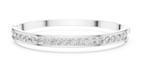 White gold 3.47 ct channel set diamond bangle bracelet, front view